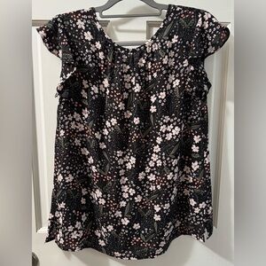 Loft Outlet Black With Multi-Color Floral Design (Size: S)